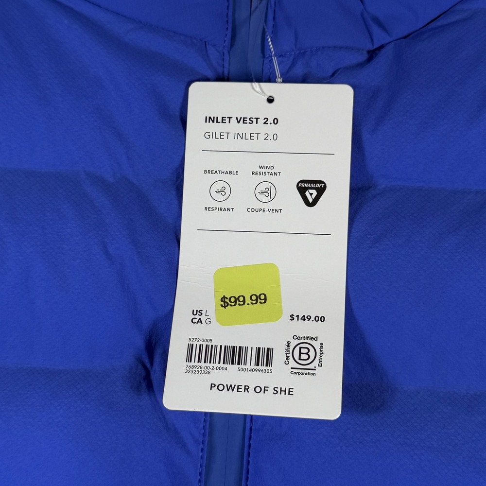 Athleta Inlet Vest 2.0 Blue Primaloft Insulated Wind Resistant 768928-00 Women L - Picture 7 of 15